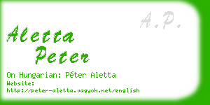 aletta peter business card