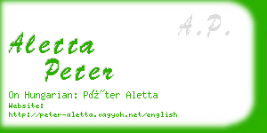 aletta peter business card